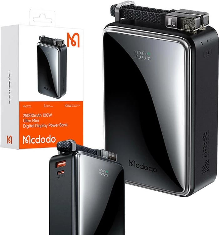 Powerbank Mcdodo MC-0561, 25000mAh, 100W, e zezë