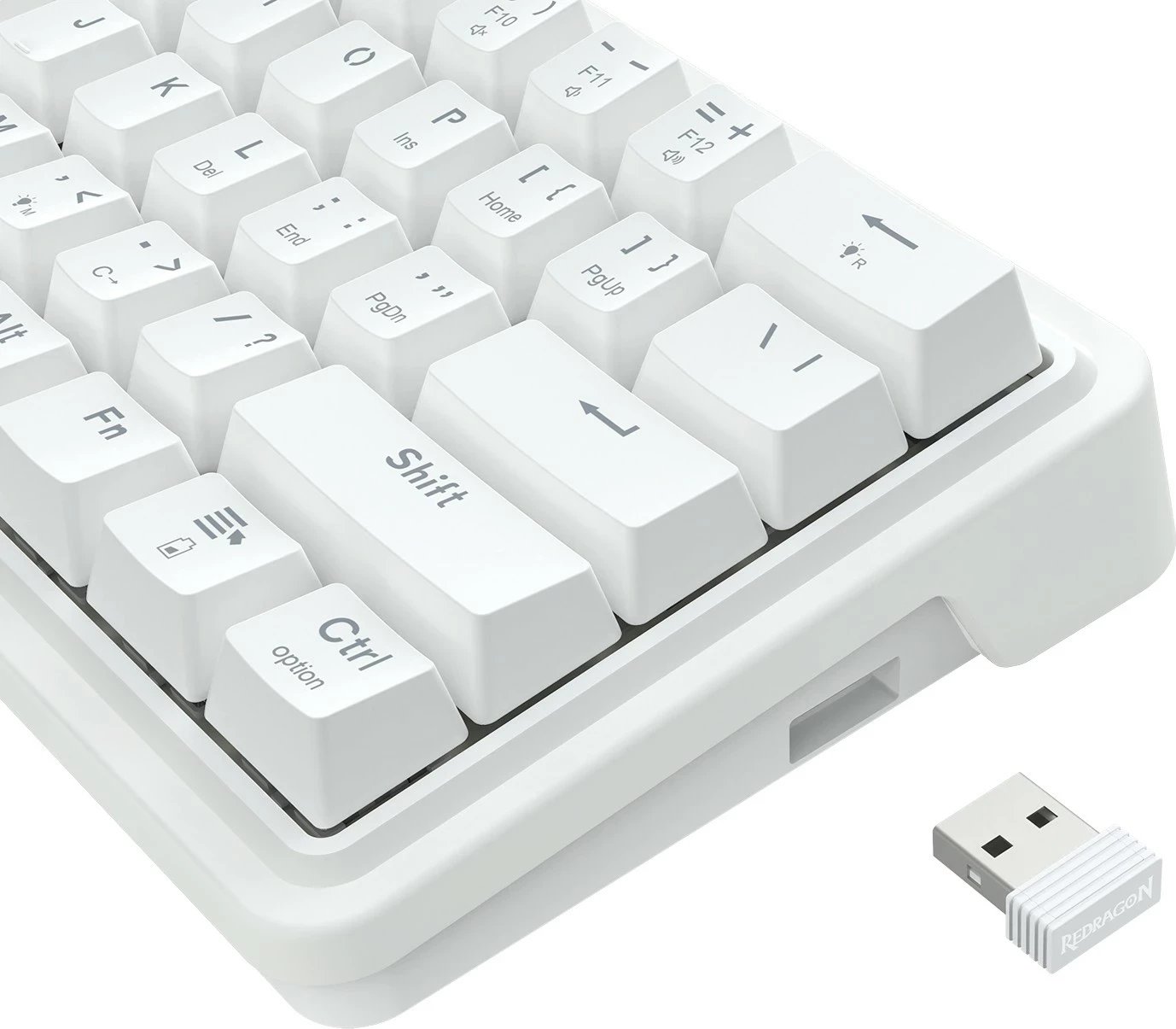 Tastierë mekanike Redragon Draconic V2 K730W-RGB-PRO, 60%, RGB, wireless/wired, e bardhë