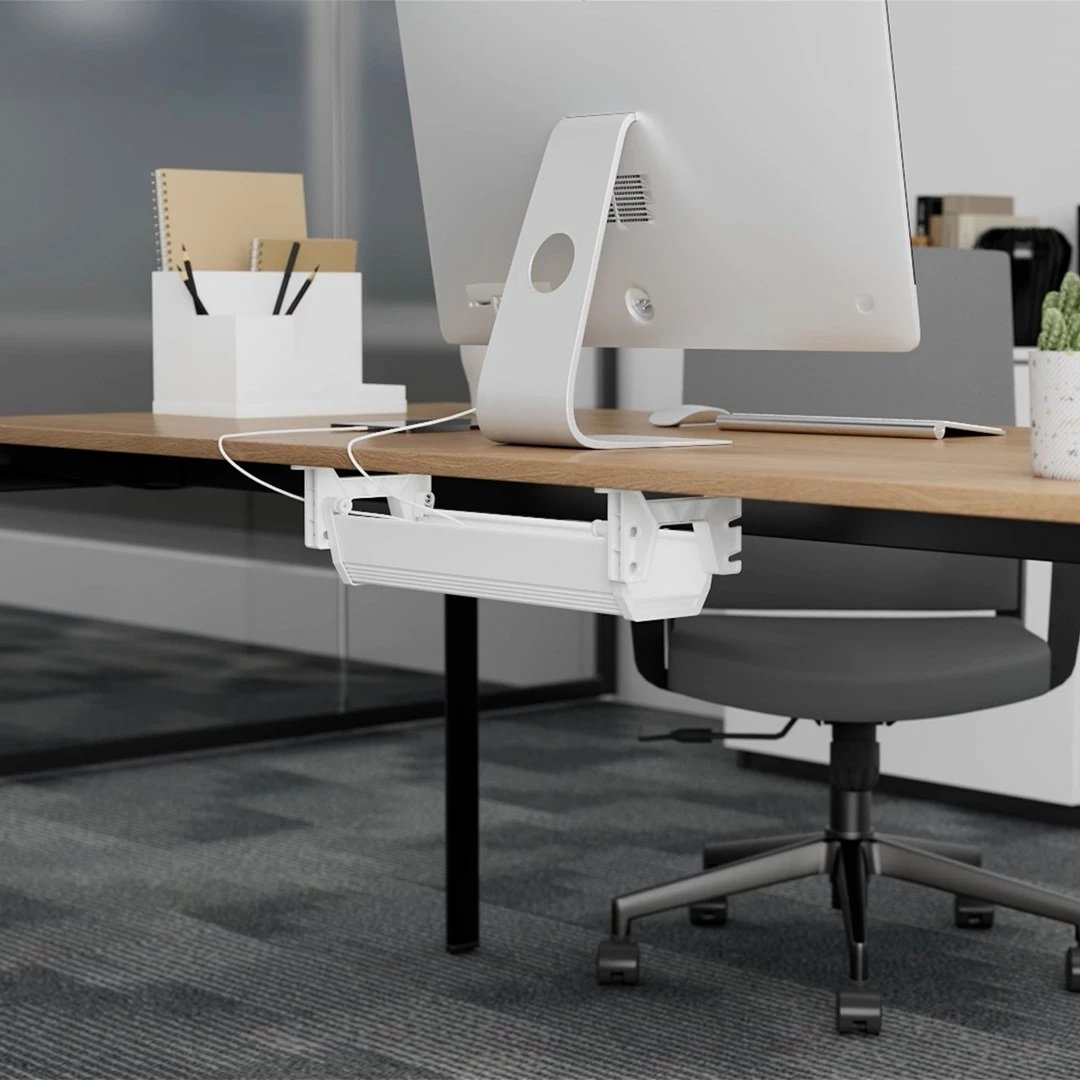 Organizues kabllosh Maclean MC-106 W, nën tavolinë, i bardhë