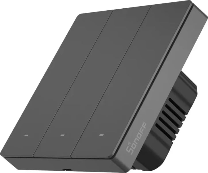 Ndërprerës i mençur muri Sonoff M5 3C, 3 kanale, WiFi, gri