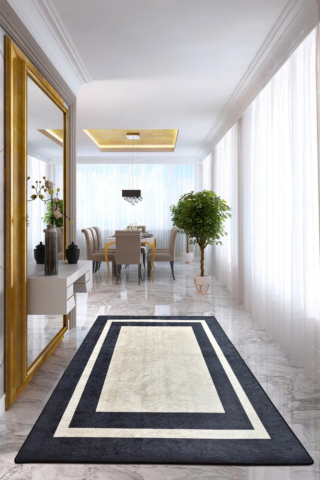 Qilim korridori (100 x 200) Conceptum Hypnose, kornizë e zezë