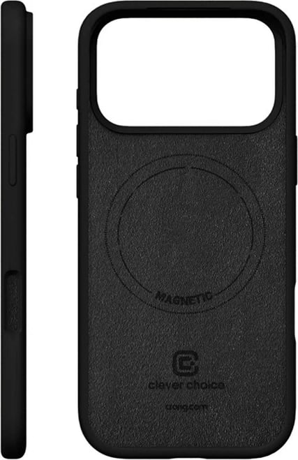 Mbështjellës magnetik CRONG Color Cover për iPhone 17 Pro Max, silikon anti-shok, me MagSafe, i zi