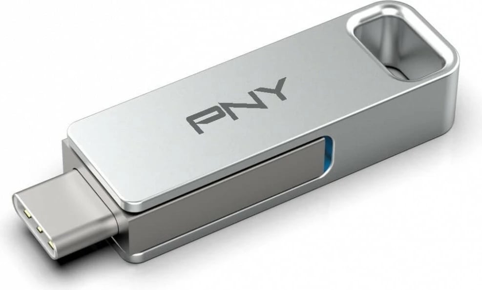 Pendrive PNY DUO LINK P-FDI128DULINKTYC-GE, 128GB, USB 3.2, Argjend