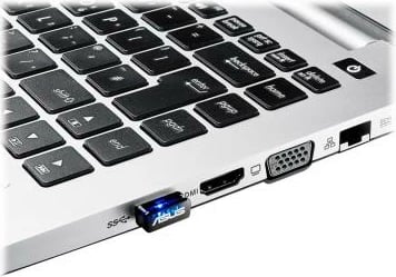 Adapter Wi‑Fi USB, Asus USB-N10 Nano (90IG05E0-MO0R00), 150 Mbit/s 802.11n, nano, e zezë