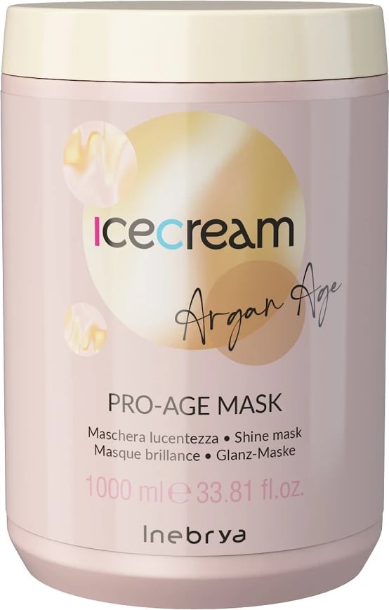 Maskë për flokë për femra Inebrya Ice Cream Argan Age, 1000ml