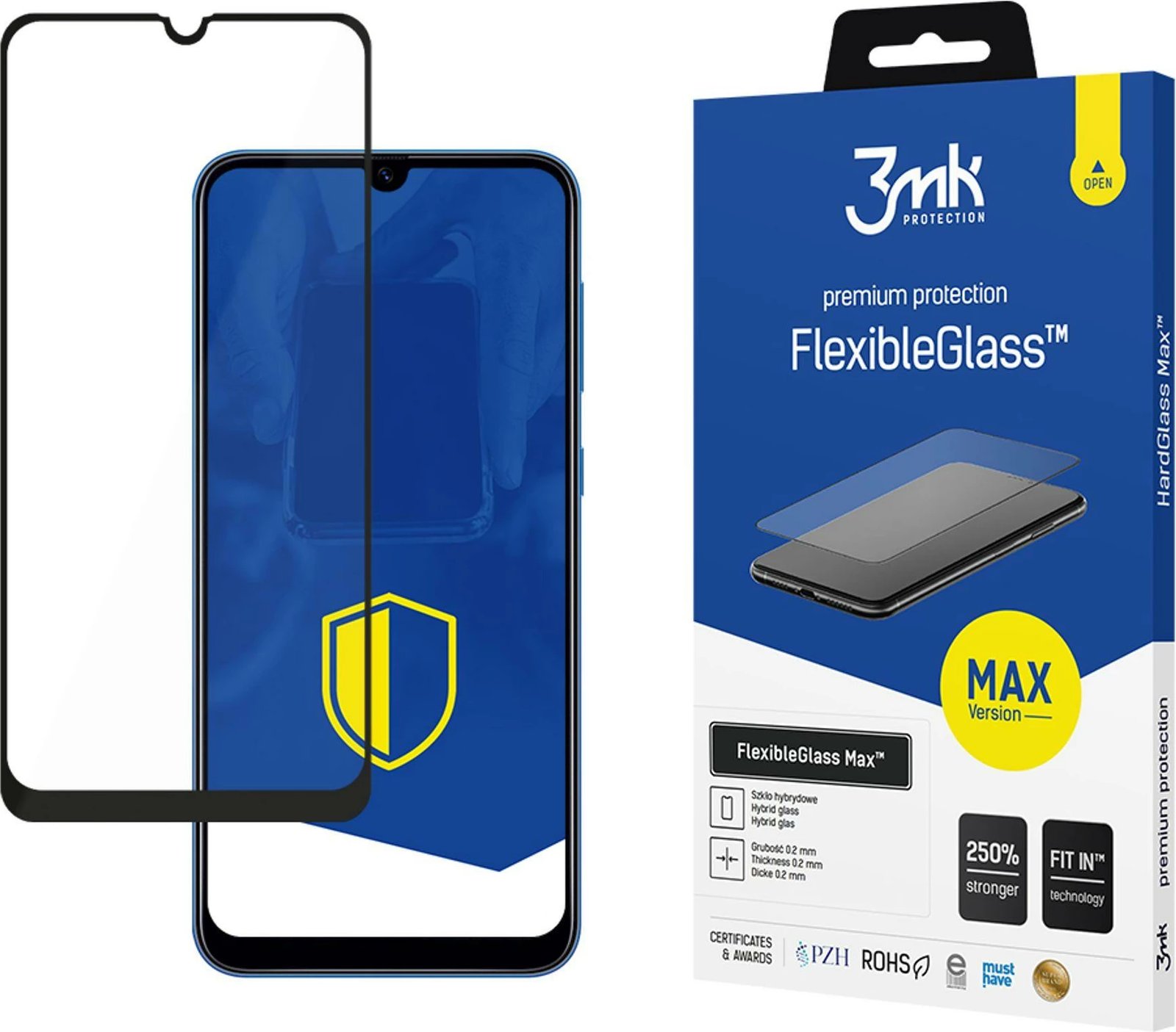 Xham hibrid mbrojtës 3mk FlexibleGlass Max për Samsung Galaxy A40, Transparent