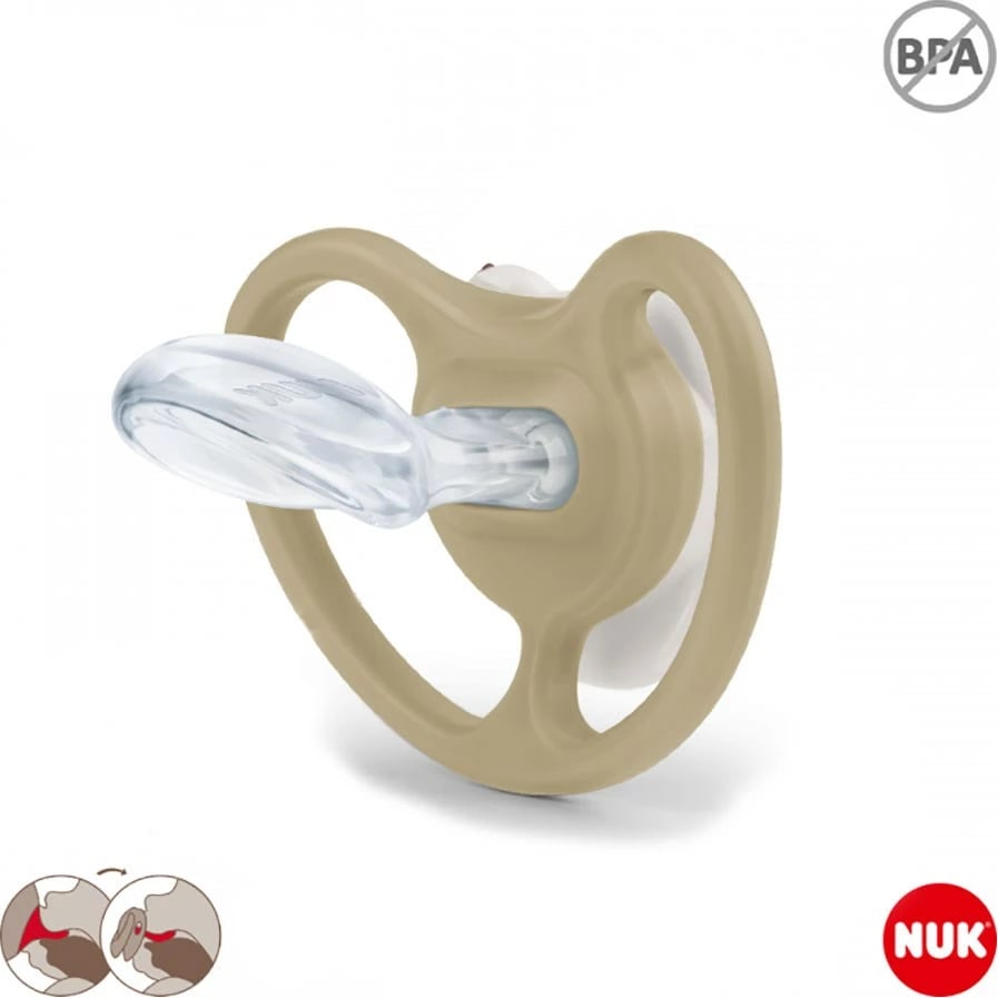 Qetësuese bebe, NUK Space Disney Mickey Mouse, 0-6 muaj, silikon, e bardhë, 1/kuti