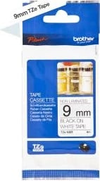 Kasetë shiriti etiketimi Brother TZe-N221 9 mm jo e laminuar, i zi mbi të bardhë
