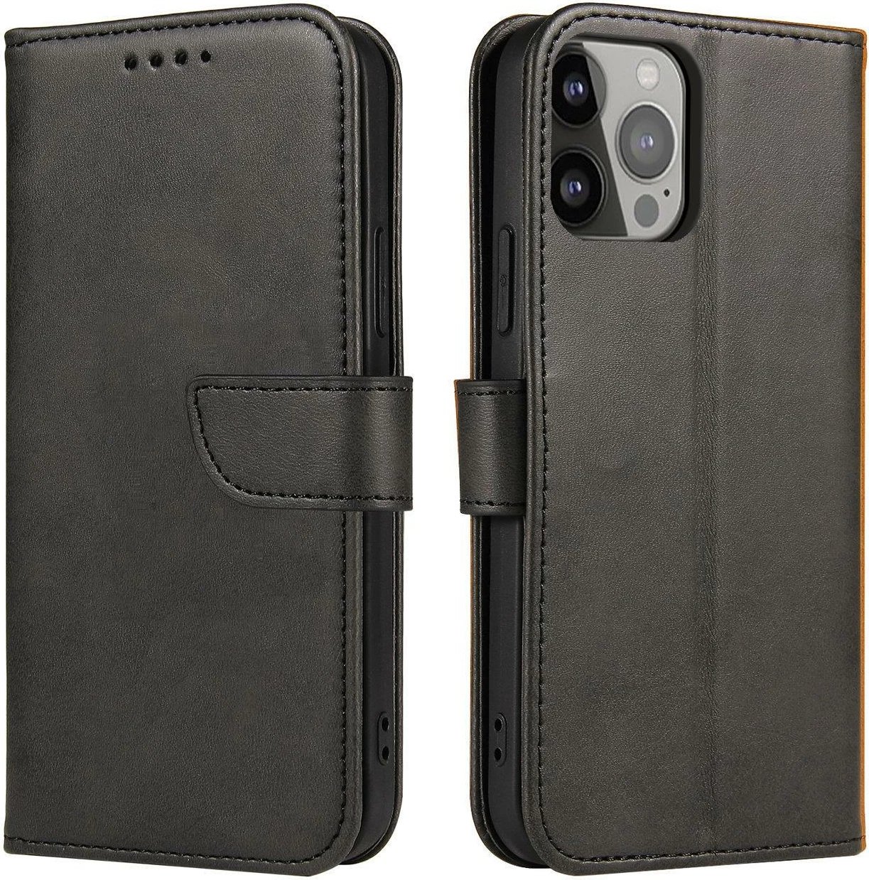 Mbështjellës magnetik për celular Hurtel Magnet Case për Xiaomi 14, me kapak dhe portofol, i zi