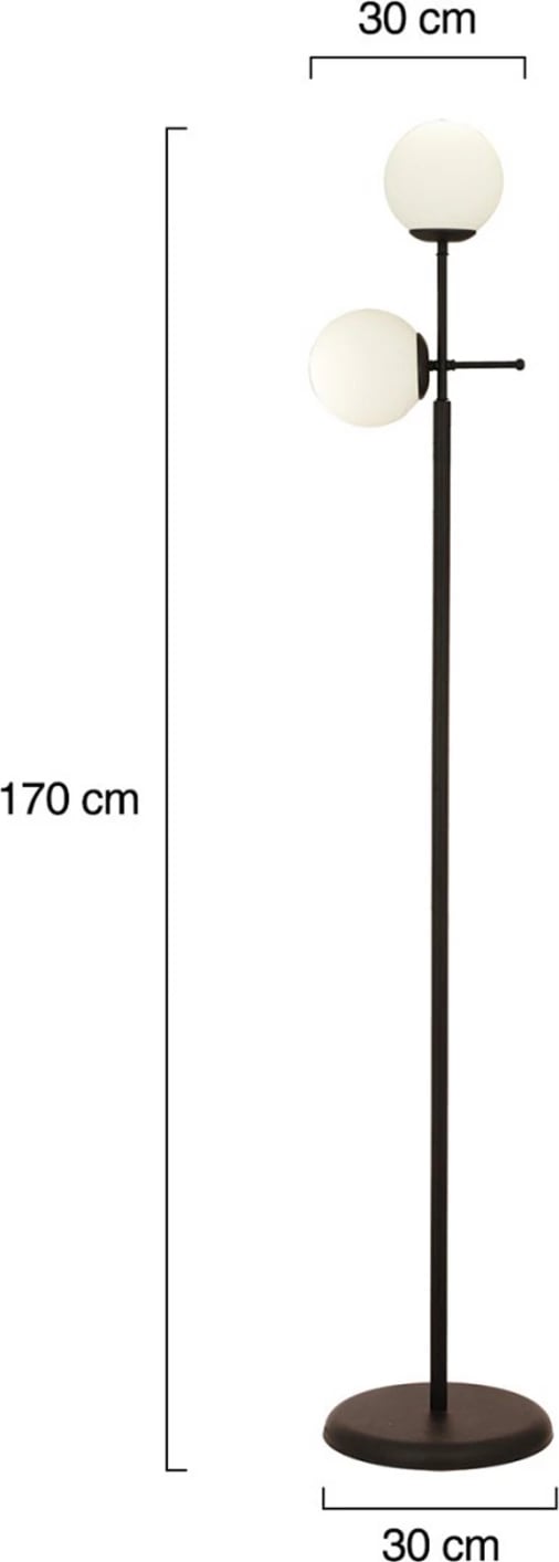 Llambë dyshemeje metalike, e zezë, FH7431.01, 30x170 cm