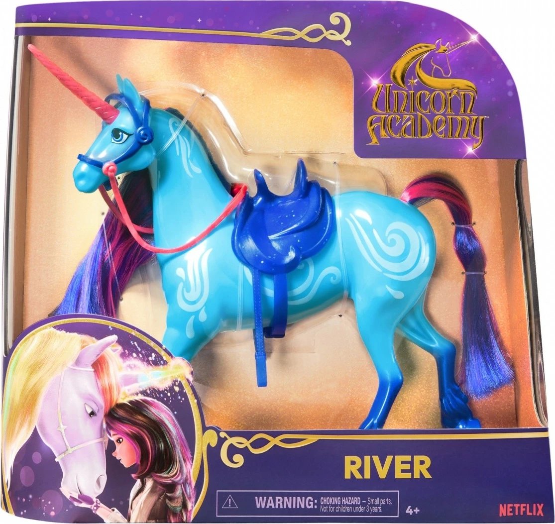 Figurinë njëbrirësh Spin Master Unicorn Academy Wirek, 27 cm, plastikë, Azure/Blue