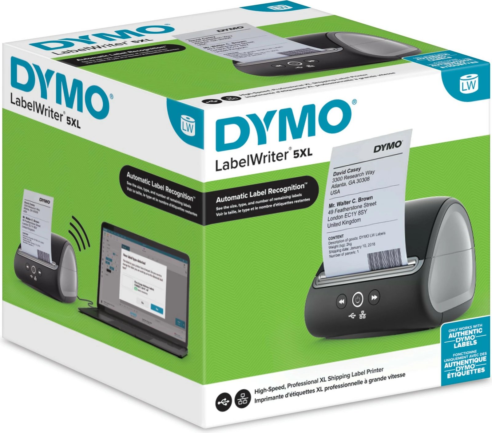 Printer etiketa Dymo LabelWriter 5XL, wide-format, pa toner, i zi