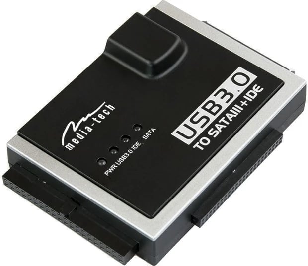 Adapter Media-Tech MT5100 SATA/IDE në USB 3.0, i zi