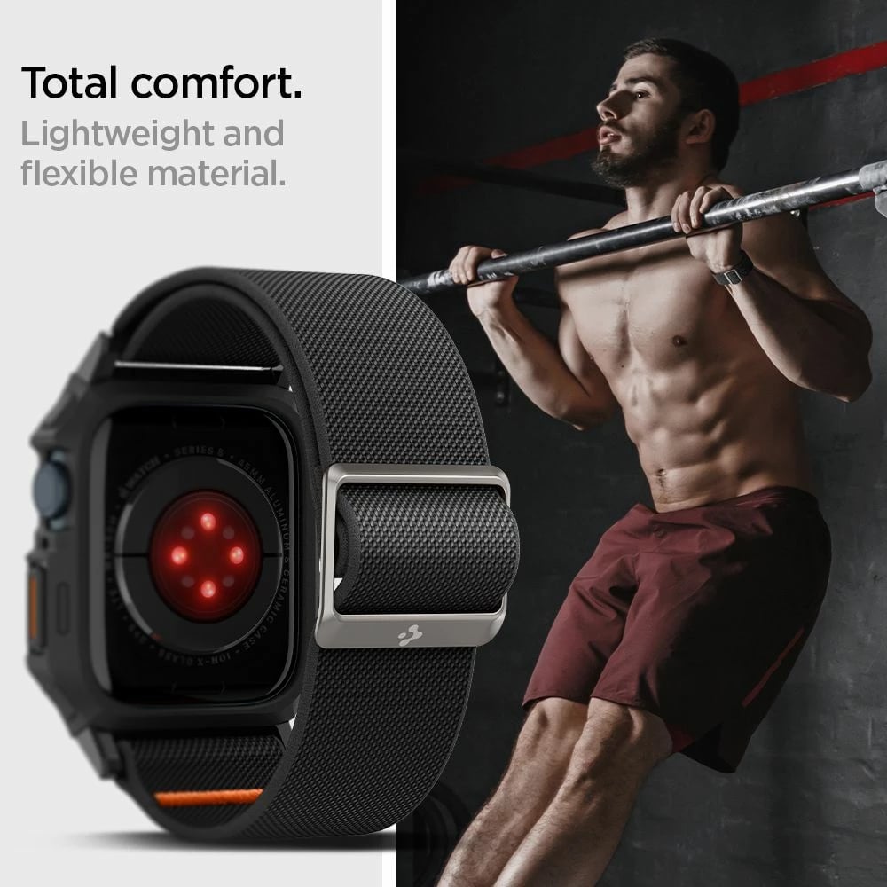 Mbështjellës Spigen Lite Fit Pro me rrip për Apple Watch 4/5/6/7/8/9/SE 44/45mm, e zezë