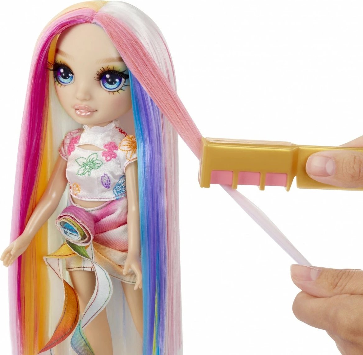 Kukull Rainbow High Amaya me set për stilim flokësh, 11 inch, me ngjyra të ndryshme