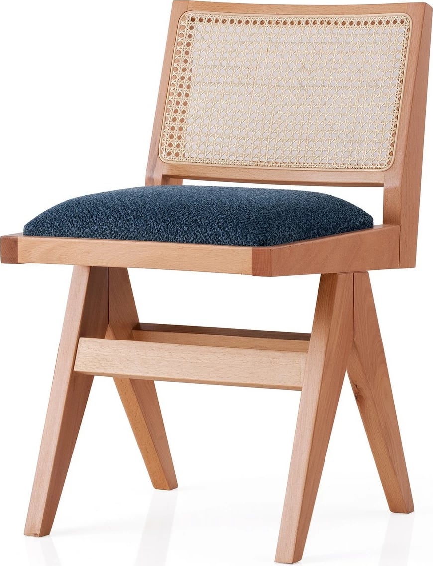 Karrige Skye Decor, formë 4302, ngjyrë lisi dhe blu e errët