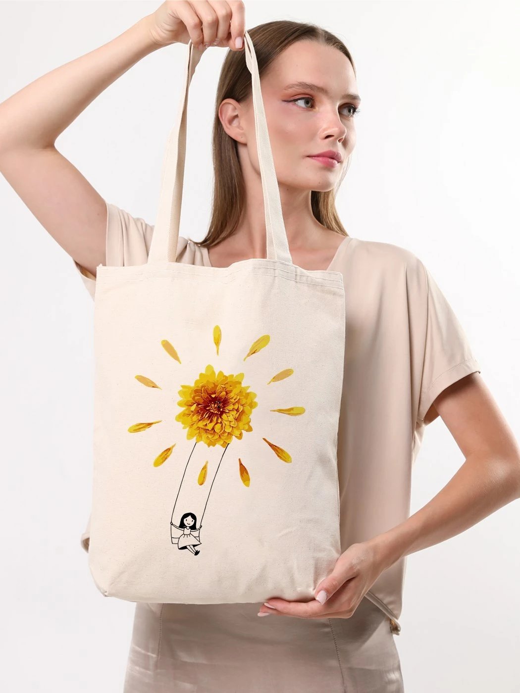 Tote bag Zoozie Bags, krem, 35x40x8cm