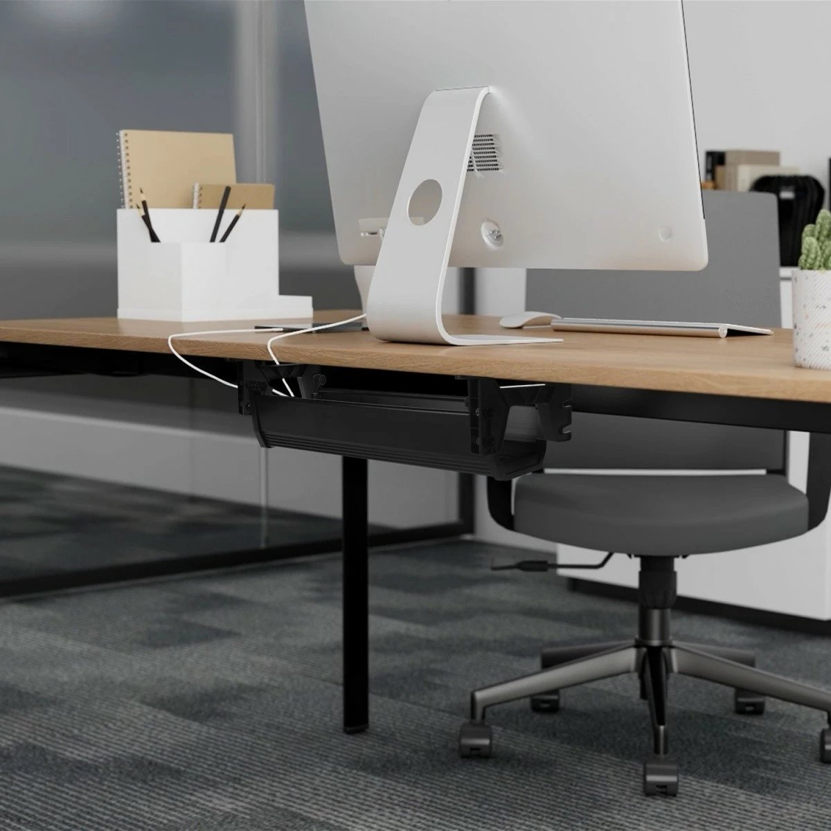 Organizues kabllosh nën tavolinë Maclean MC-106B, i zi