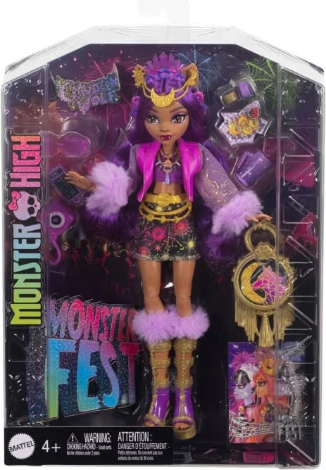 Kukull Monster High Mattel Clawdeen Wolf HXH80 me aksesorë, vjollcë