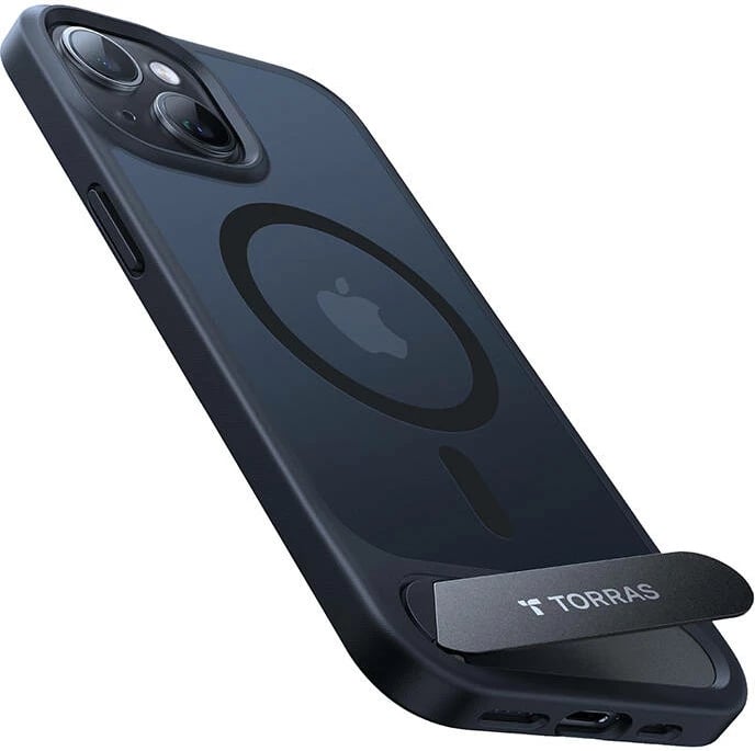 Mbështjellës Torras UPRO Pstand për iPhone 15 Pro Max, i zi
