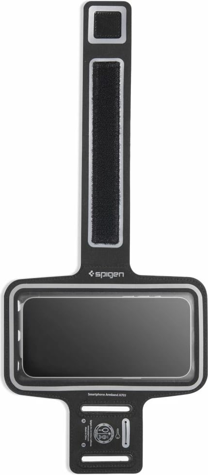 Mbështjellës sportiv për celular Spigen A703, deri 6.9 inç, i zi