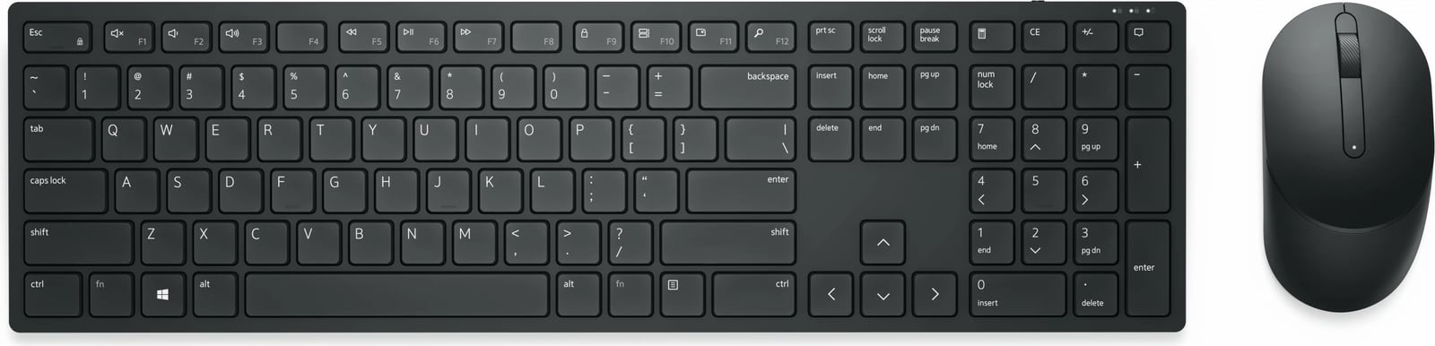Tastierë dhe maus DELL KM5221W, Full-size (100%), Wireless, RF Wireless, QWERTZ, E zezë