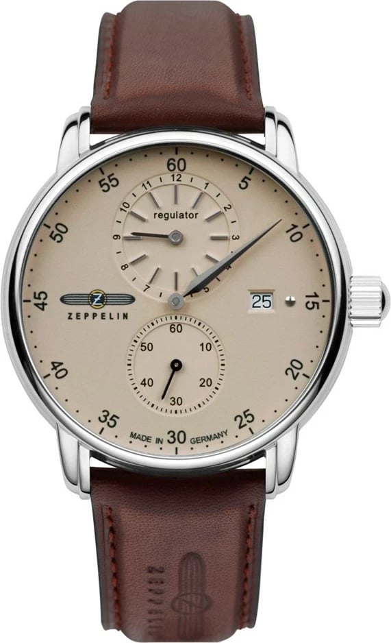 Orë automatike Zeppelin New Captain's Line 8622-5, Bezhe, Lëkurë Kafe
