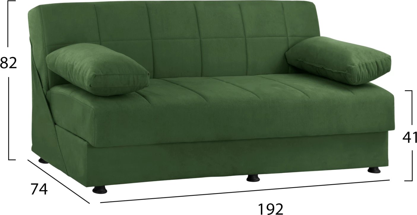 Divan shtrat, ngjyrë pylli, EGE 1214, FH3067.07, 192x74x82H cm