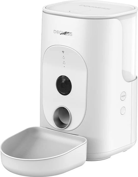 Shpërndarës ushqimi smart Dogness F15 Melamine me kamerë, 4L, i bardhë