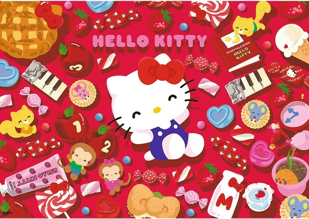 Puzzle 1000 pjesësh Trefl Hello Kitty, 68.3x48 cm, për vajza