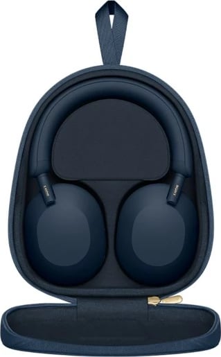 Kufje Sony WH-1000XM5, me dhe pa tela, për biseda/muzikë, Blu