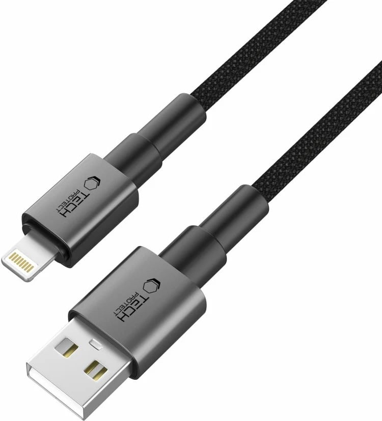 Kabllo Tech-Protect UltraBoost DNA USB-A në Lightning, 25 cm, Gri
