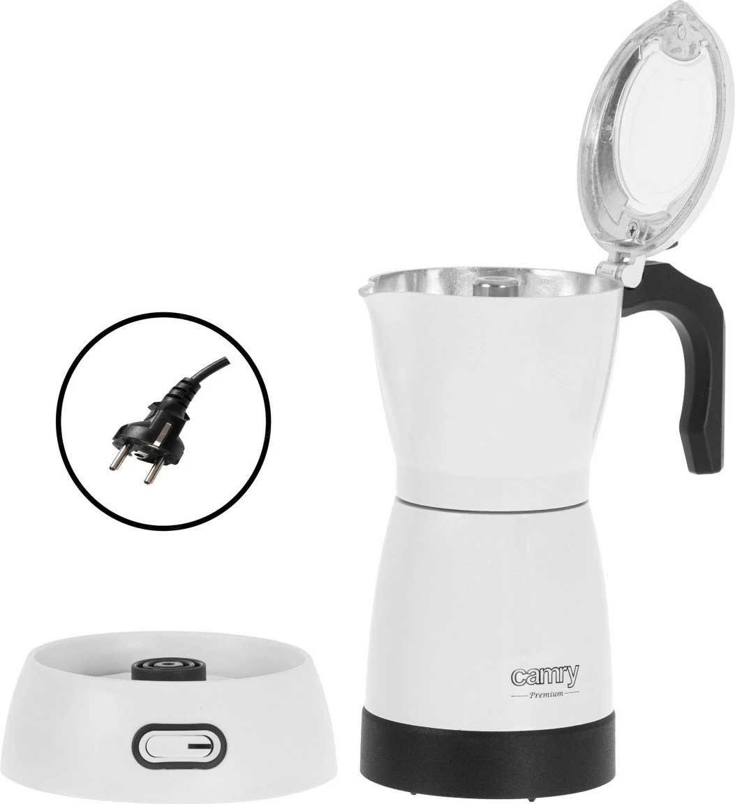 Aparat elektrik për kafe moka Camry CR 4415W, 300 ml, Bardhë