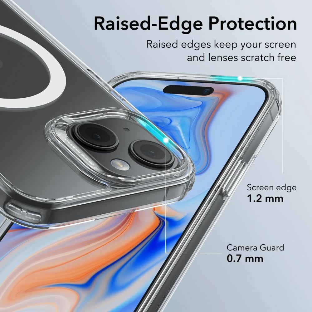 Mbështjellës ESR Classic Hybrid HaloLock me MagSafe për iPhone 15, Transparent