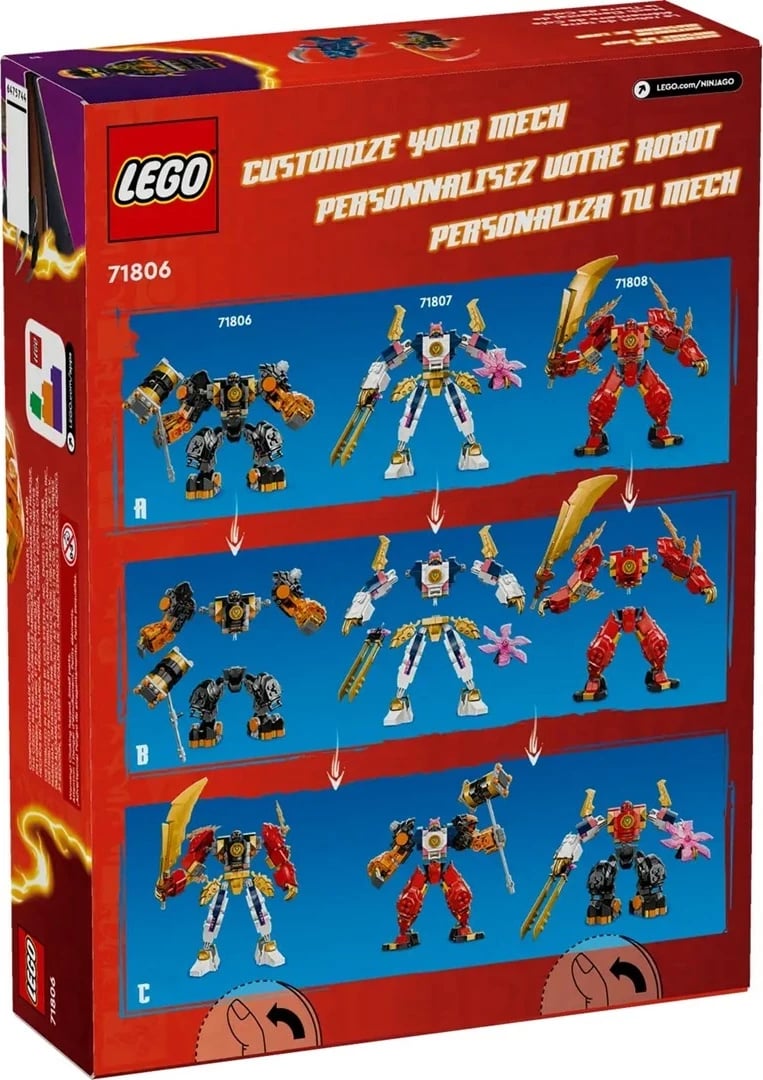 Set LEGO NINJAGO Cole's Elemental Earth Mech 71806, me 2 minifigura