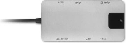 Hub USB-C Kensington UH1400p, 85W, i zi, argjendtë