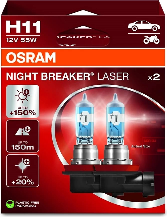 Llamba H11 OSRAM Night Breaker Laser, 12V 55W, set prej 2 copë