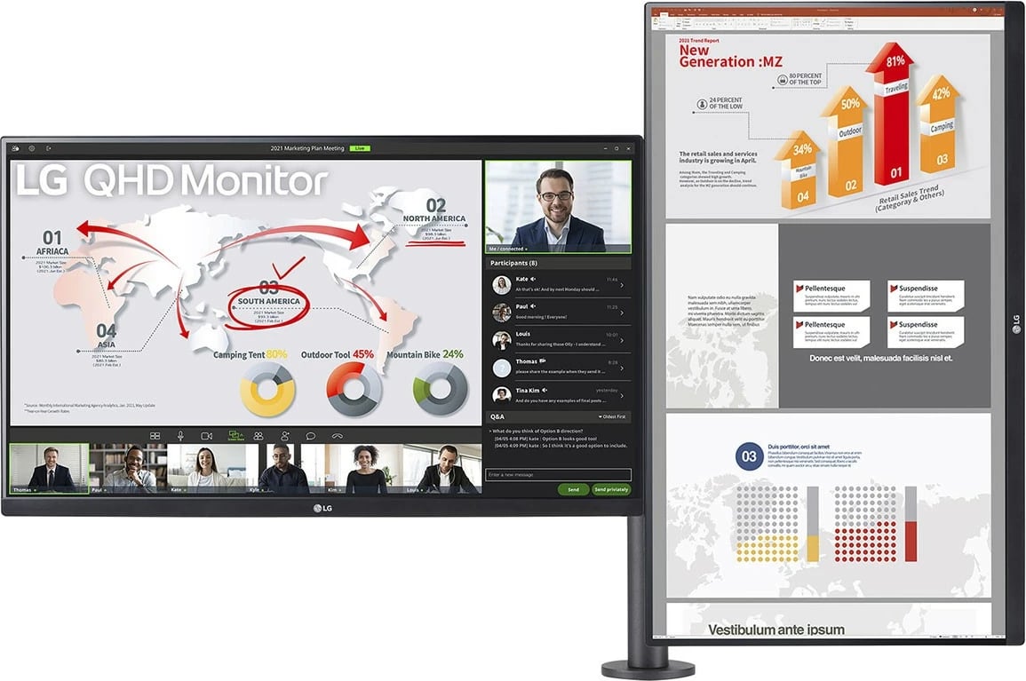 Monitor LG 27QP88DP-BS, 27", 2560 x 1440, Quad HD, LED, 5 ms, i zi