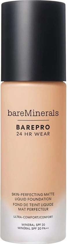 Fondatinë për femra bareMinerals BarePro 24HR Wear Skin-Perfecting Matte Liquid Foundation SPF20 Light 27 Cool 30ml