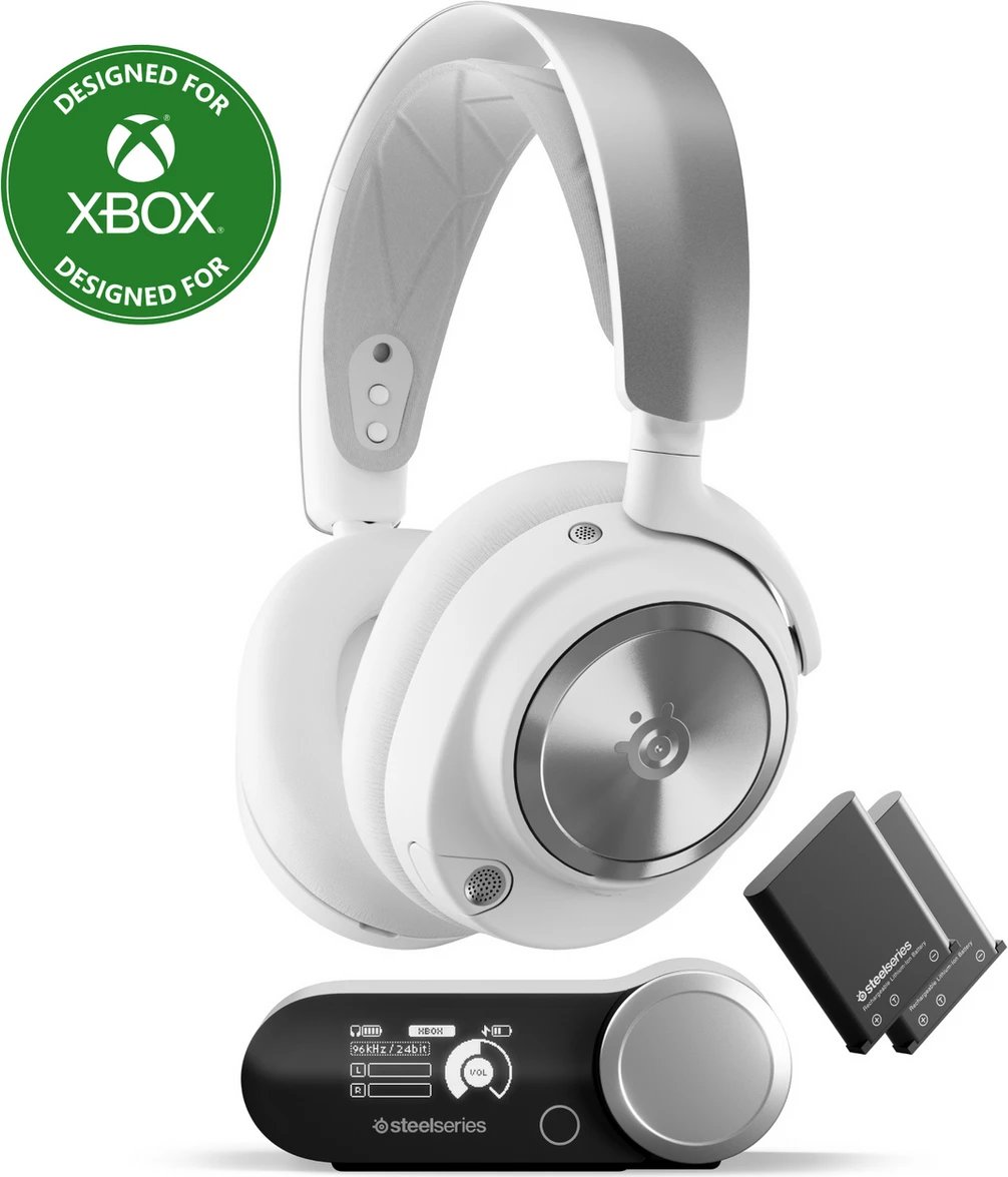 Kufje SteelSeries Arctis Nova Pro Xbox 61525 me bazë wireless për Xbox, e bardhë