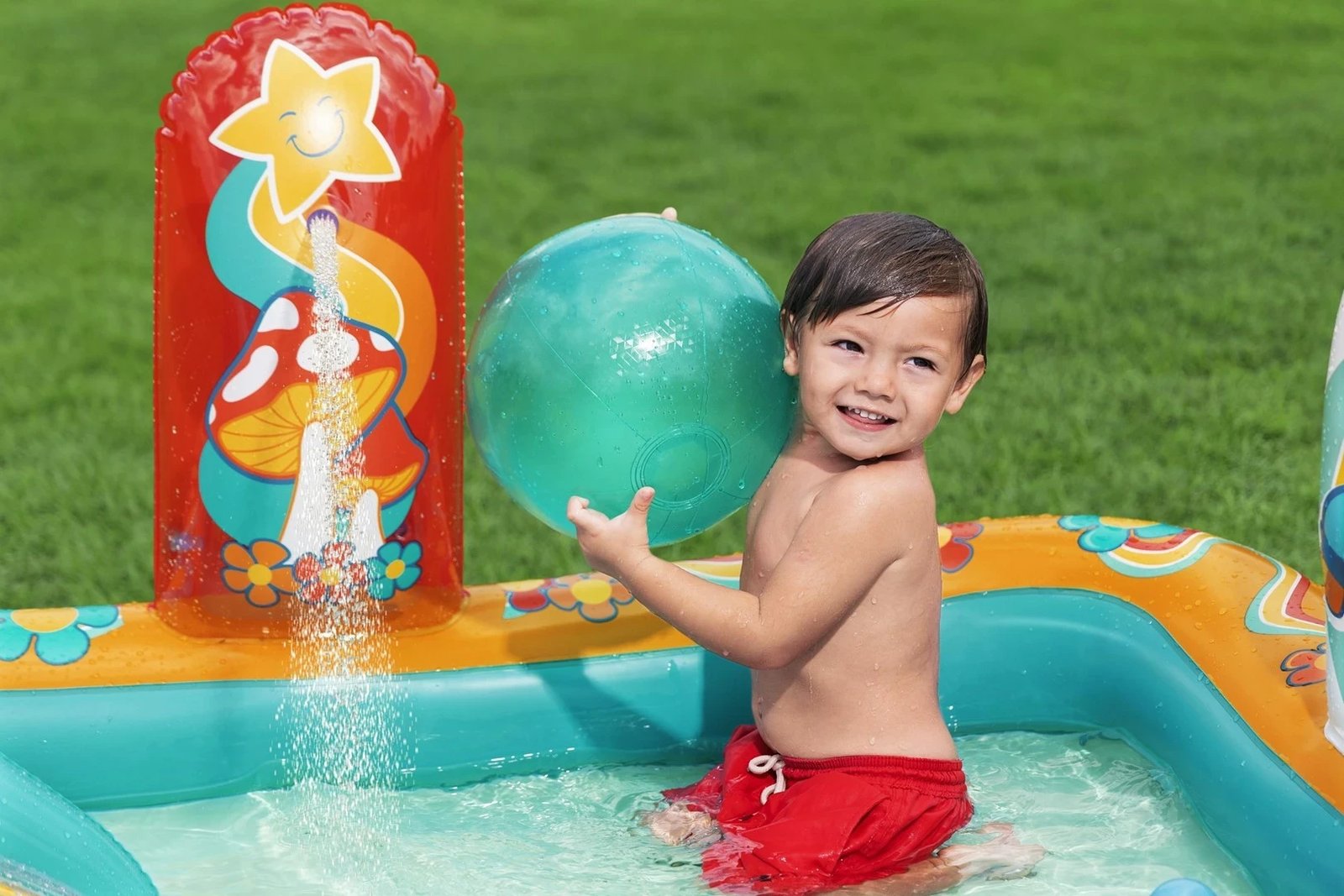 Qendër loje dhe pishinë fryrëse Bestway Retro Groove për fëmijë, 1.93 m x 1.52 m x 74 cm, shumëngjyrëshe Qendër loje dhe pishinë fryrëse Bestway Retro Groove për fëmijë, 1.93 m x 1.52 m x 74 cm, shumëngjyrëshe