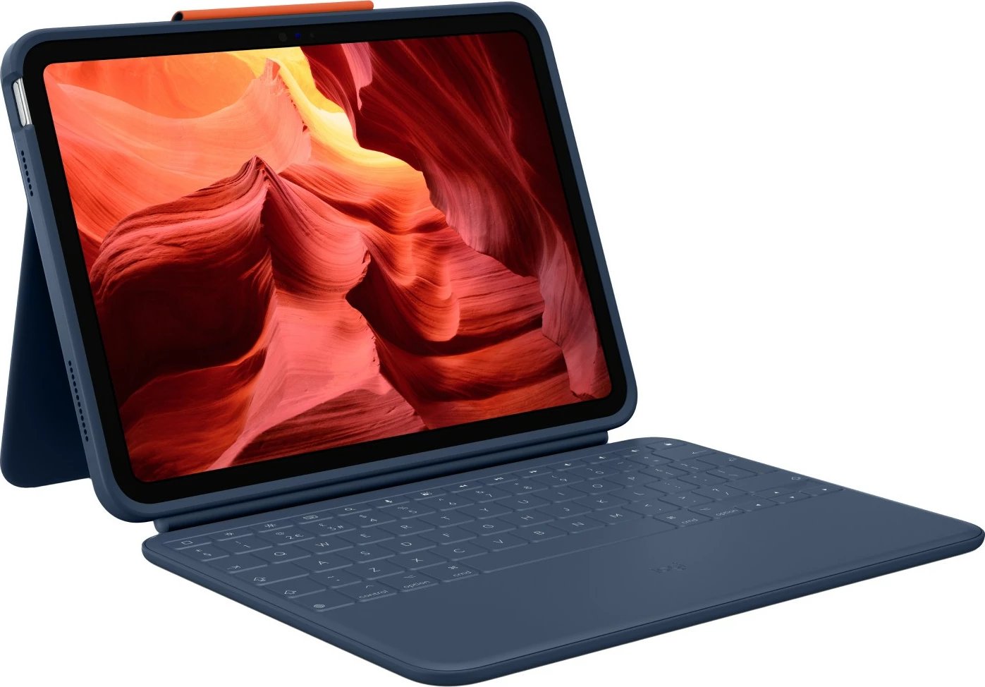 Mbështjellës me tastierë Logitech Rugged Combo 4 Touch për iPad, blu
