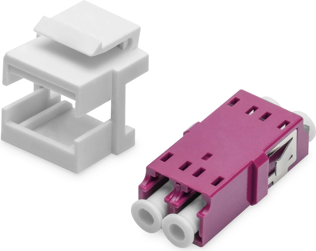 Adapter fibër optike Digitus LC/LC duplex, Keystone, OM4, plastikë, vjollcë