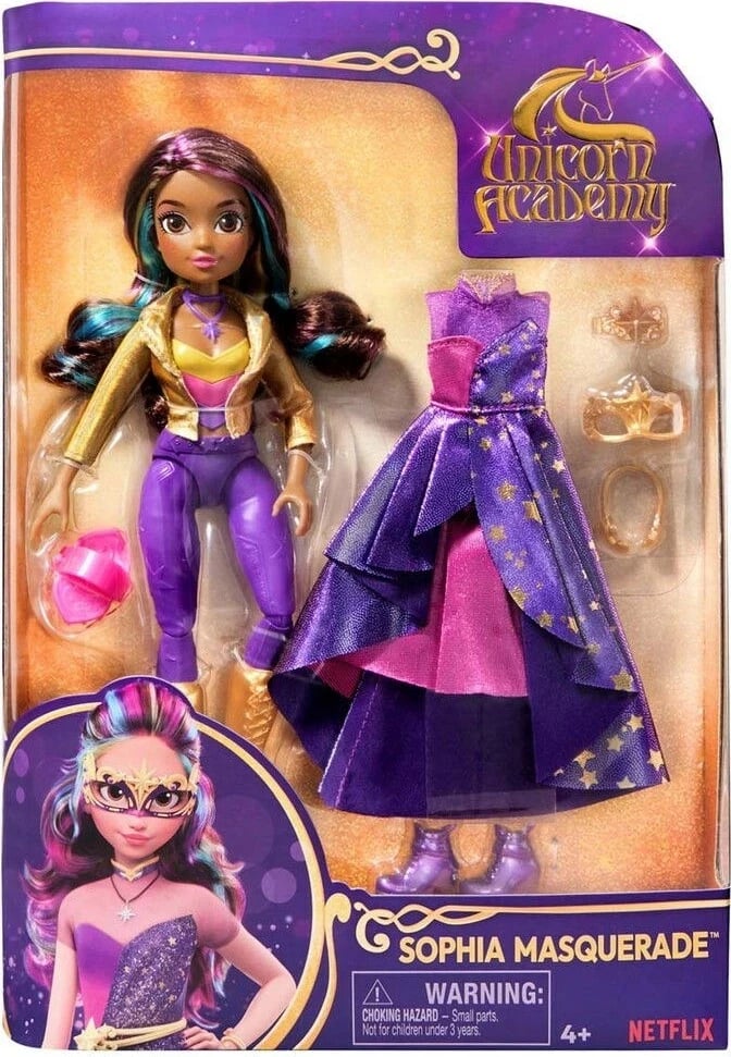 Lodër SPIN MASTER Unicorn Academy Sophia Masquerade, për fëmijë, Vjollcë