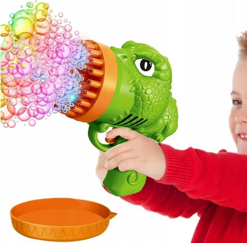 Lodër Dino Bubble Gun Madej, plastikë, pa bateri, jeshile/portokalli
