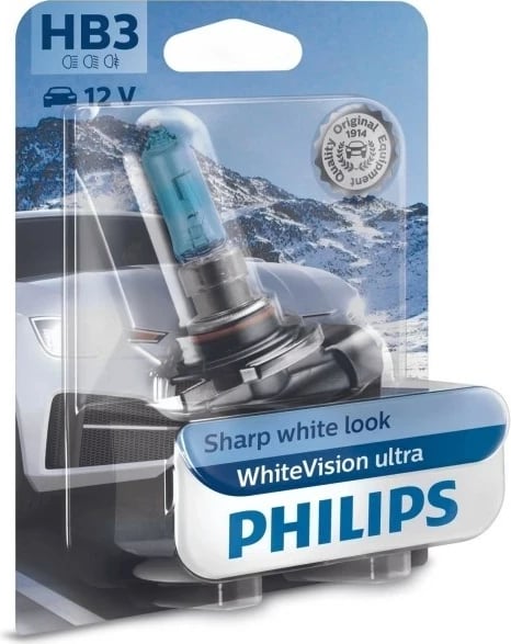 Llambë veture Philips WhiteVision ultra 9005WVUB1, 60 W, 12 V, HB3, 3800 K, e bardhë