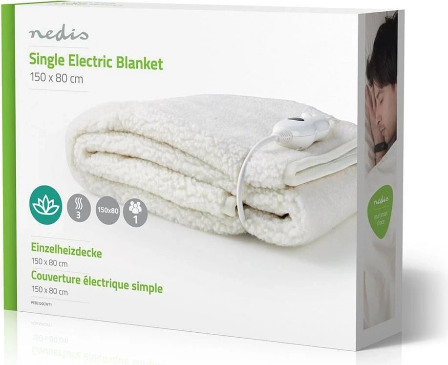Batanije elektrike Nedis PEBL120CWT1, 150x80 cm, 3 nivele ngrohje, e bardhë