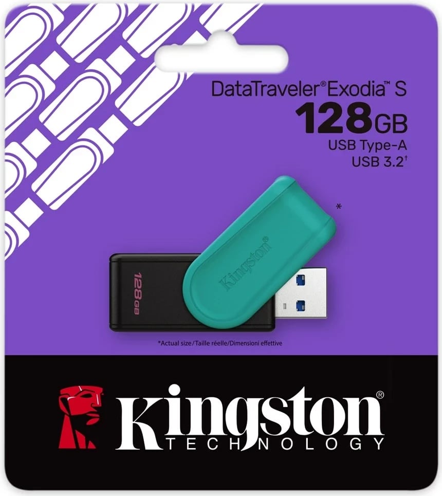 USB flash Kingston DataTraveler Exodia S 128GB, USB 3.2, zi/turkuaz