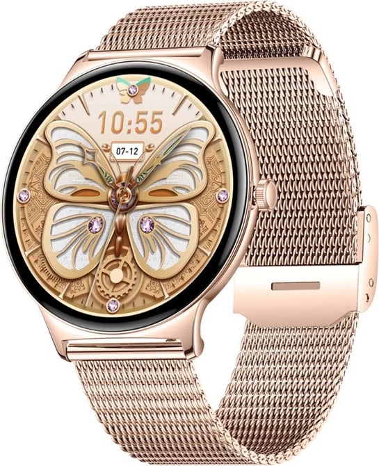 Smartwatch Colmi V89 1.43" AMOLED, thirrje BT, 100+ sporte, IP67, rrip çelik inox, ari