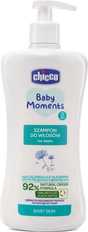 Shampon për fëmijë Chicco Baby Moments Hair Shampoo 0m+ uniseks 500ml